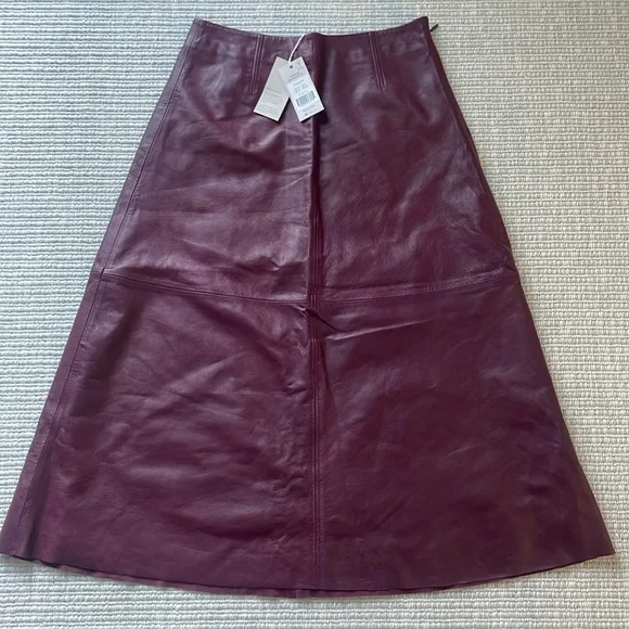 Boden leather skirt NWT Catroina leather 6 burgundy current catalog incredible!